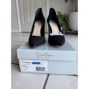 Jessica Simpson Cambredge Pumps Black Microsuede Pointed Toe Heels 8.5M